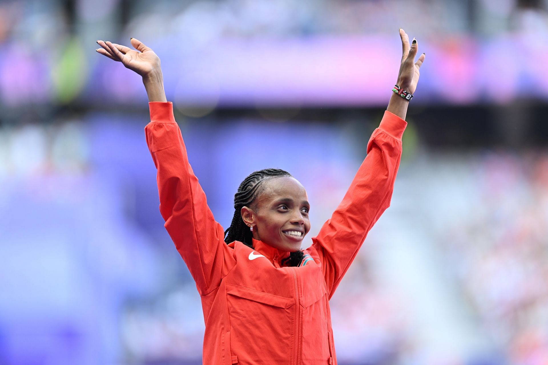 Beatrice Chebet at the 2024 Olympic Games in Paris, France. (Images by Getty)